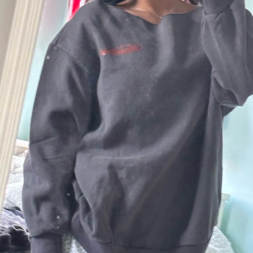 Brown Off-Shoulder Sweatshirt